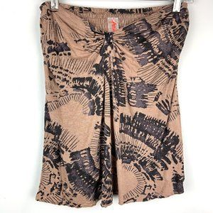 Free People Ink Print Boho Strapless Top